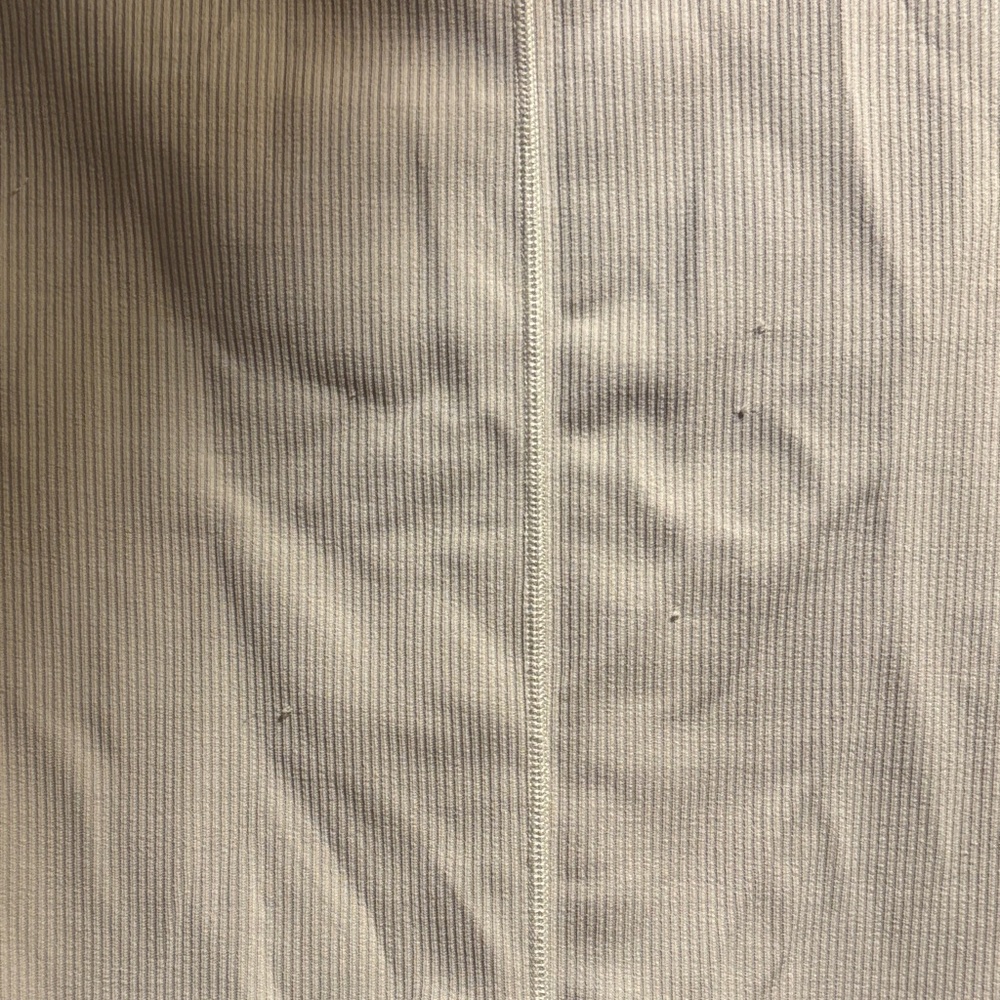 Cream Ribbed Short Sleeve Top - Picture 4 of 4